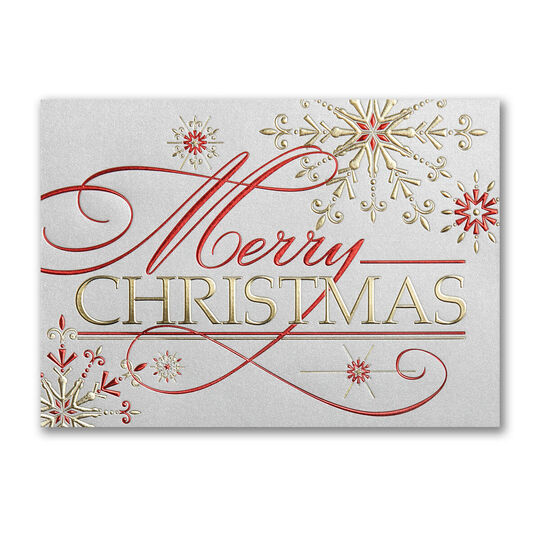 Festive Merry Christmas Folded Holiday Cards